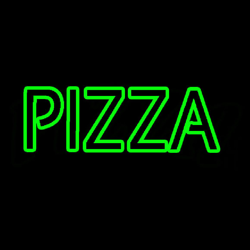 Pizza In Green Dbl Stroke Neonreclame