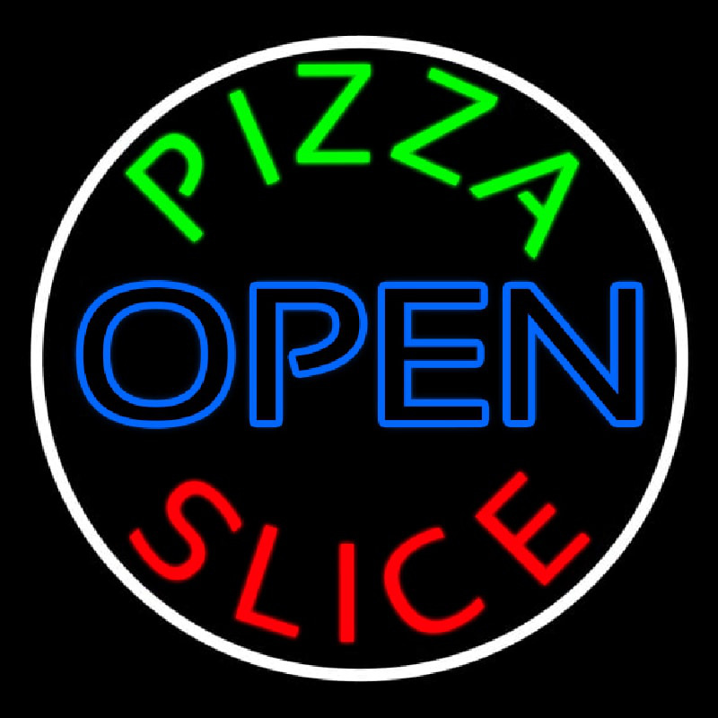 Pizza Slice Open Neonreclame
