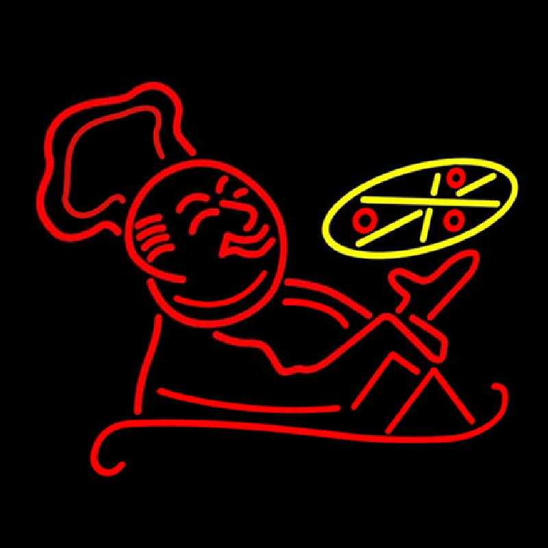 Pizza With Man Logo Neonreclame
