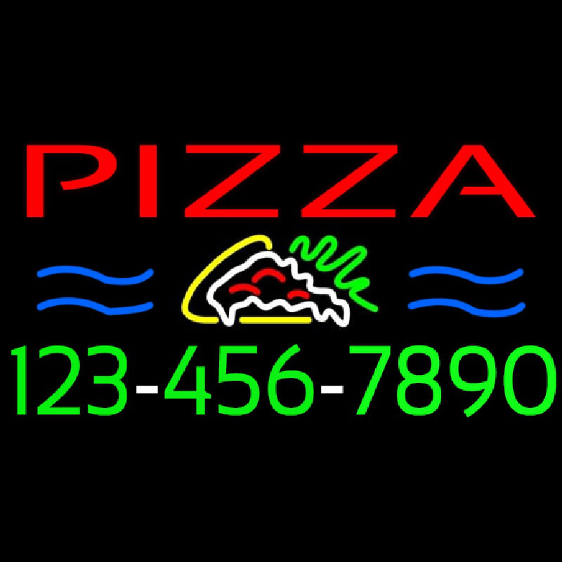 Pizza With Phone Number Neonreclame
