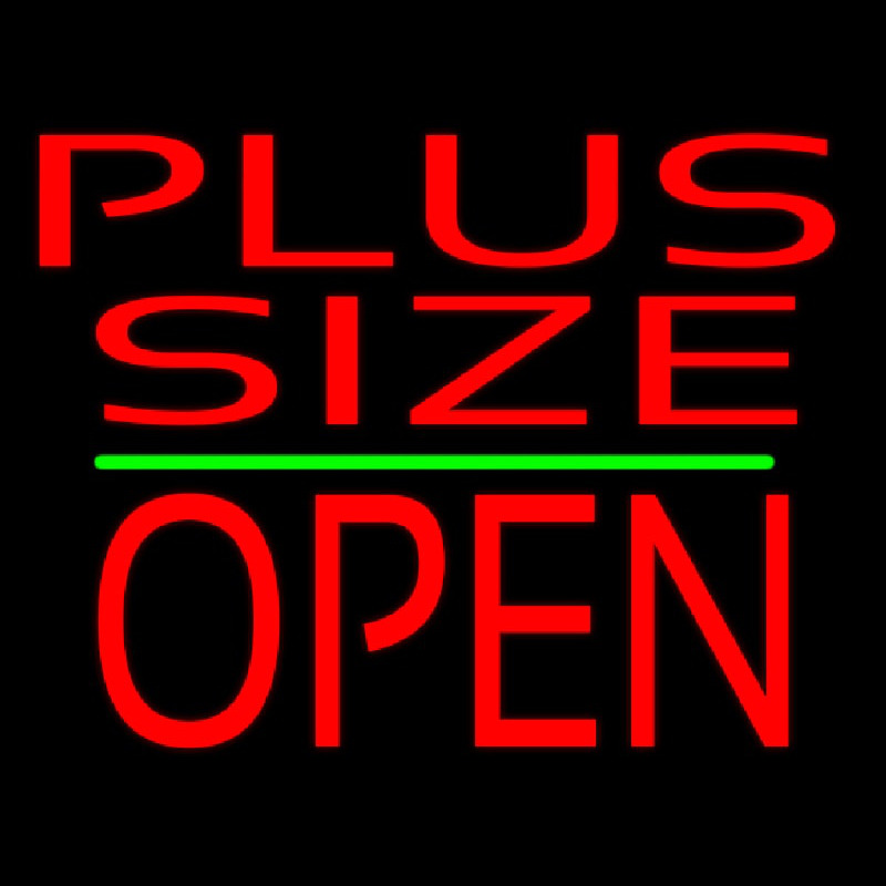 Plus Size Block Open Green Line Neonreclame