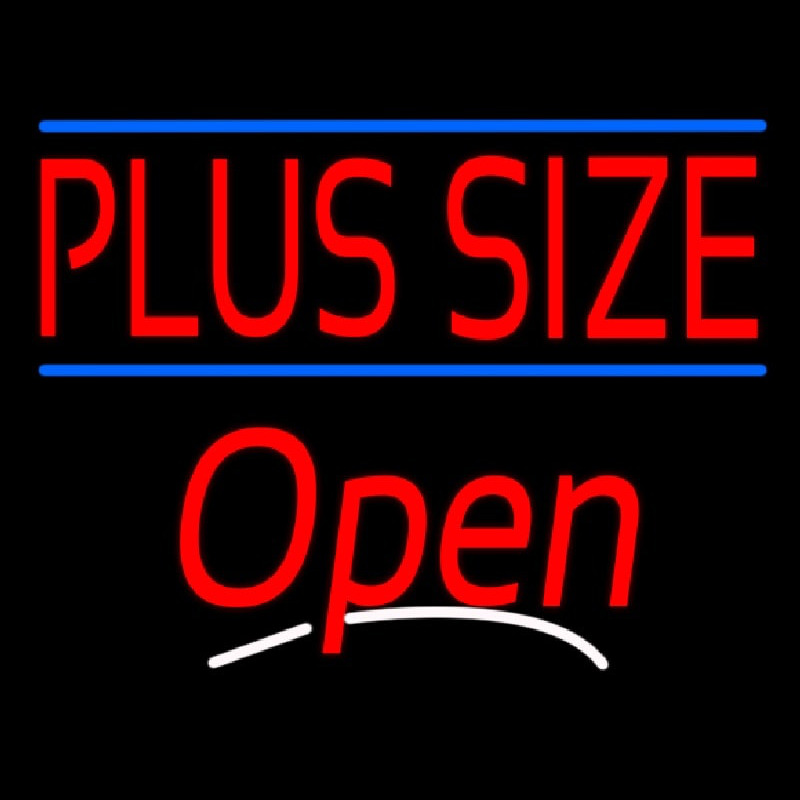 Plus Size Blue Lines Open Neonreclame