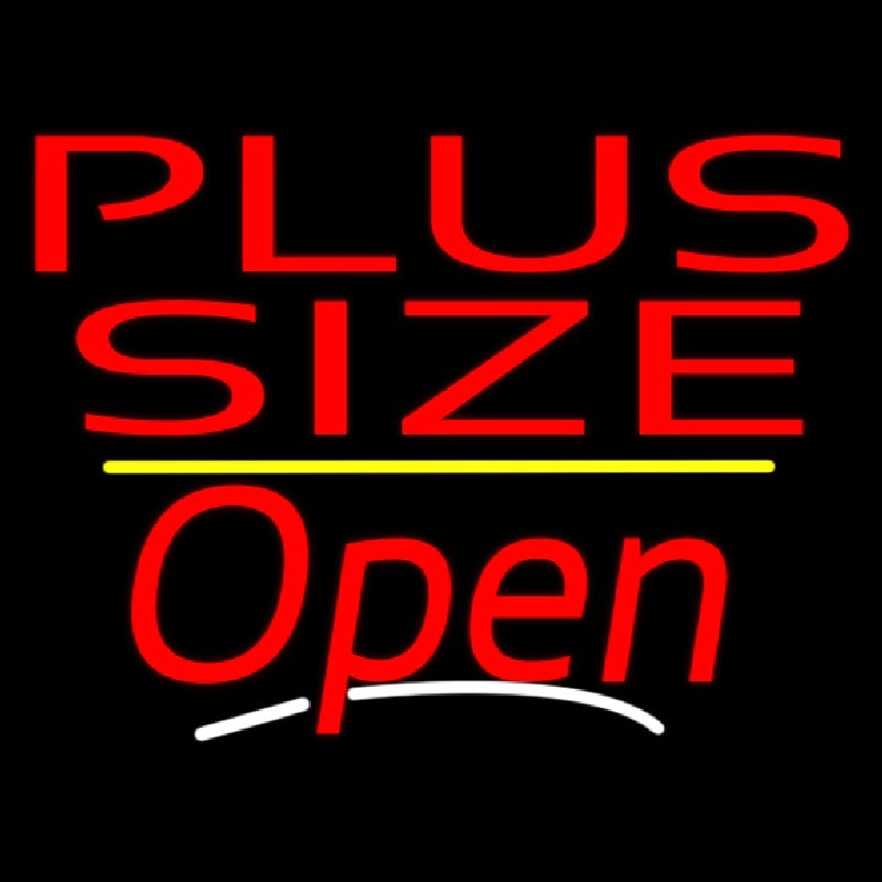 Plus Size Open Yellow Line Neonreclame