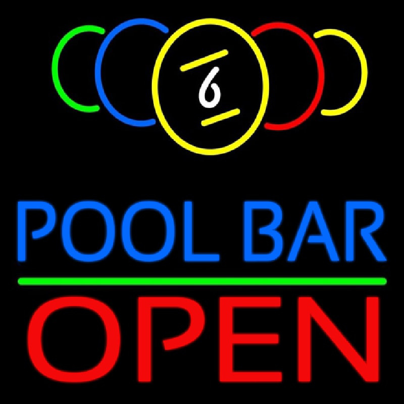 Pool Bar Open Neonreclame