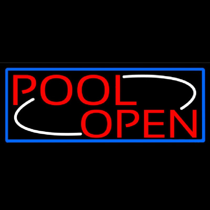 Pool Open With Blue Border Neonreclame