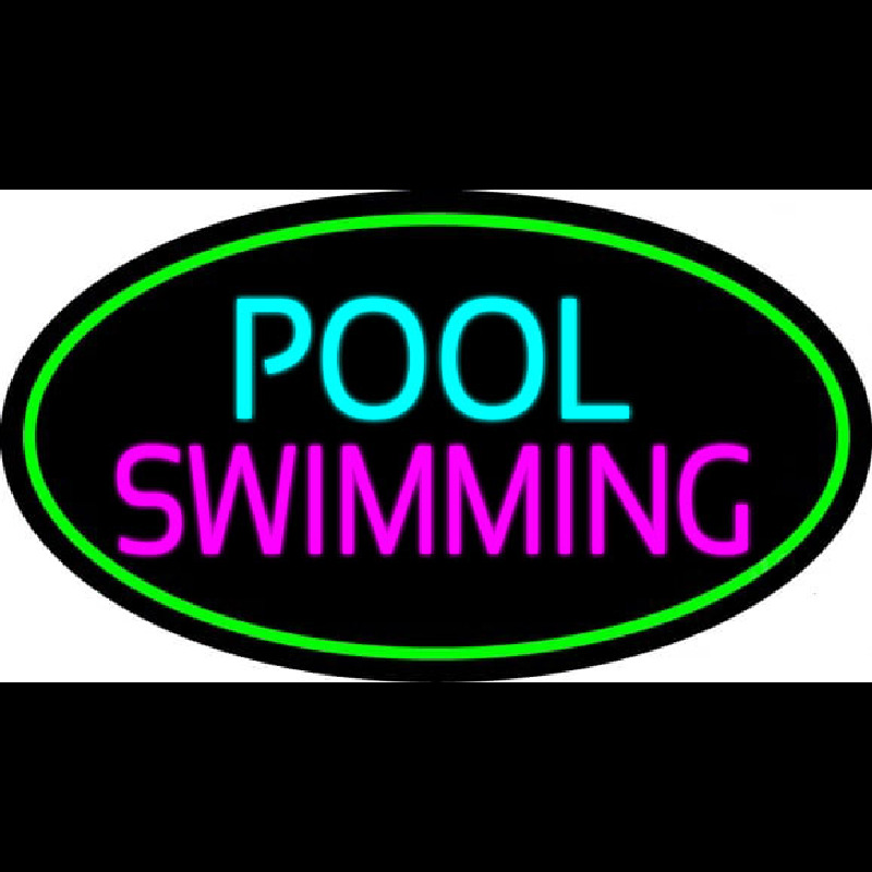 Pool Swimming With Green Border Neonreclame