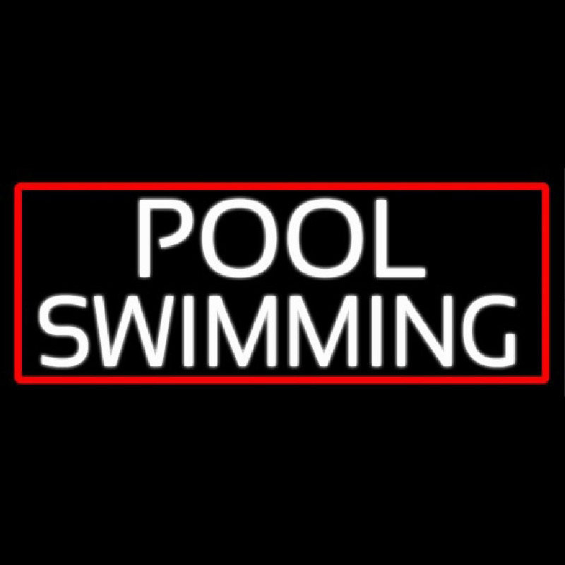 Pool Swimming With Red Border Neonreclame