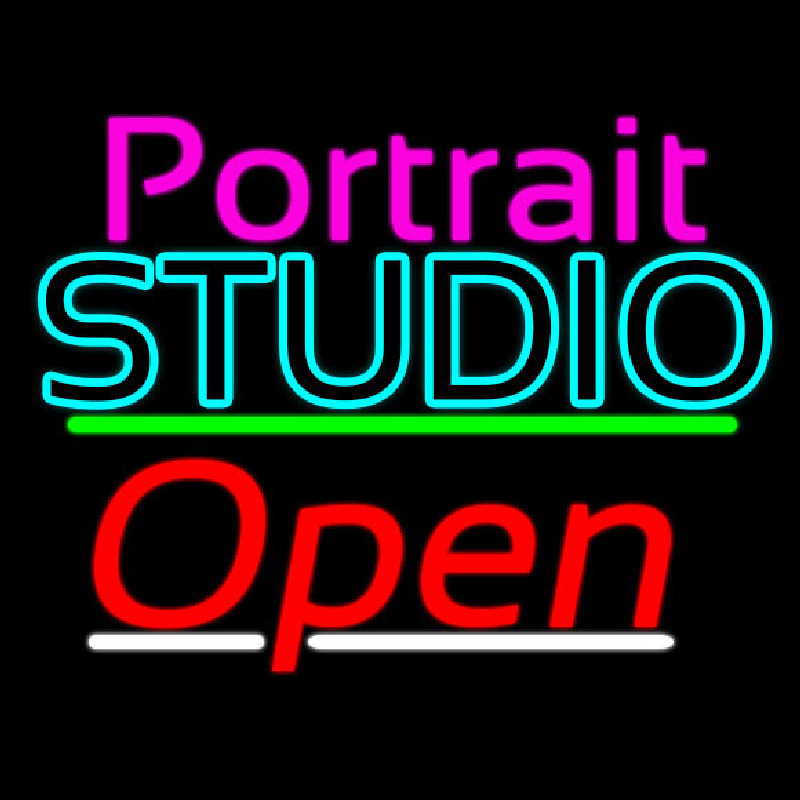 Portrait Studio Open 3 Neonreclame