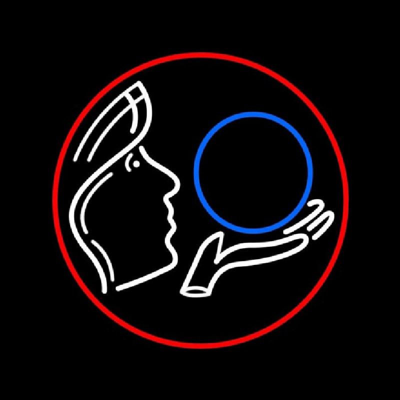 Psychic Crystal Logo With Red Border Neonreclame