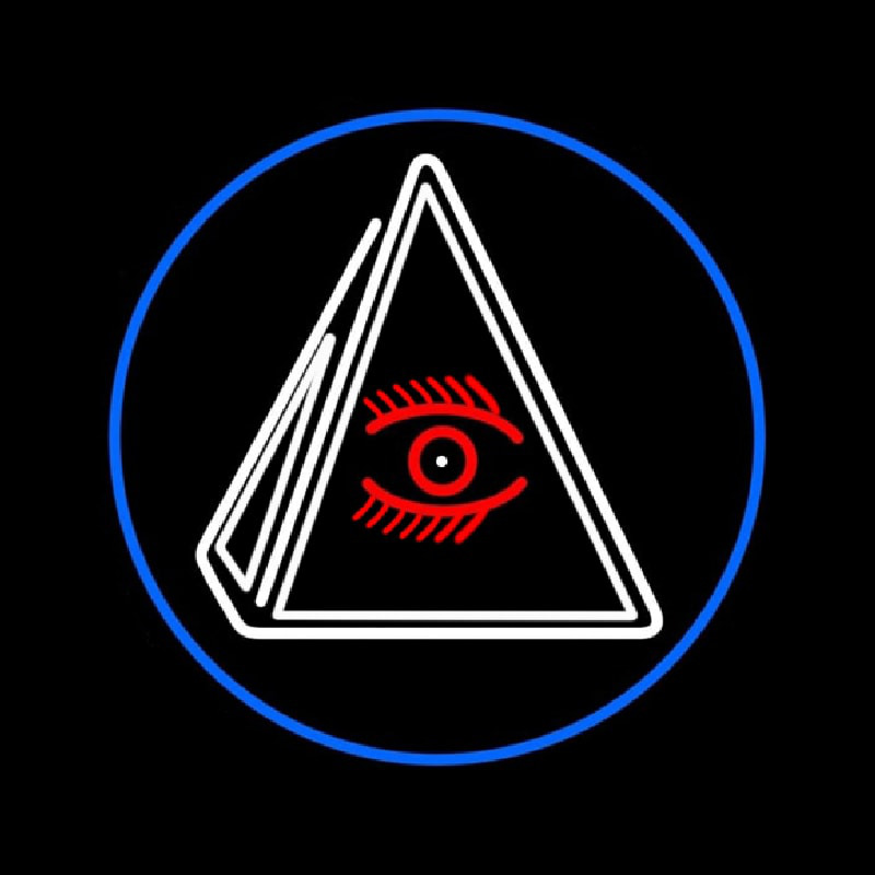 Psychic Eye Pyramid With Blue Border Neonreclame