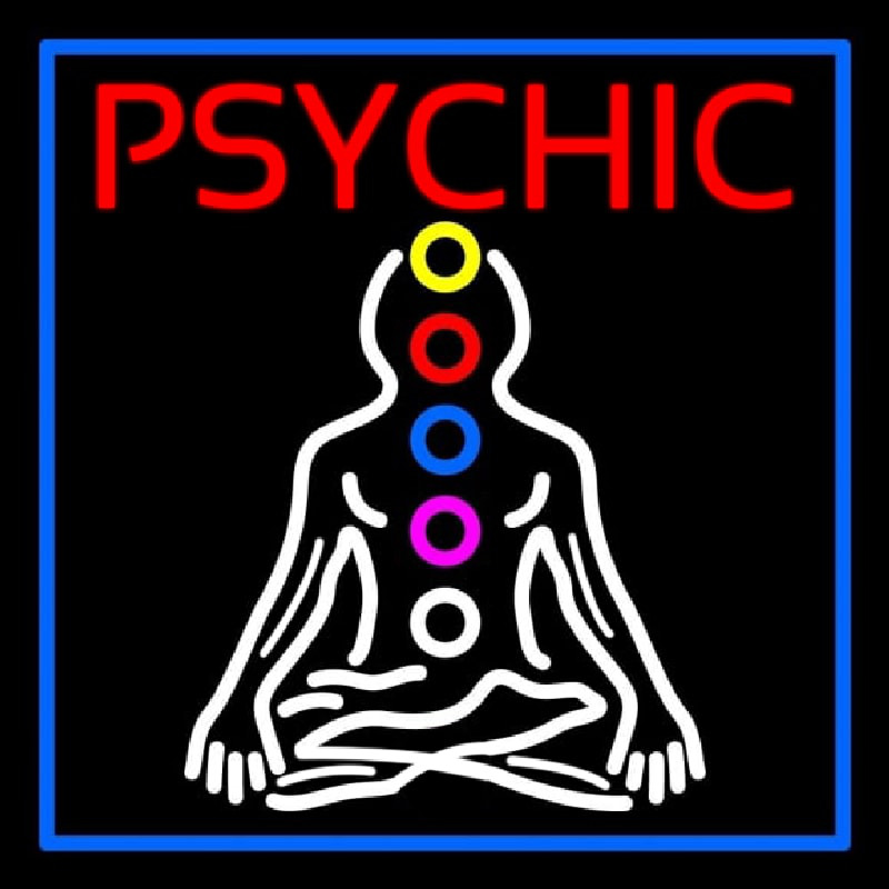 Psychic Health Blue Border Neonreclame