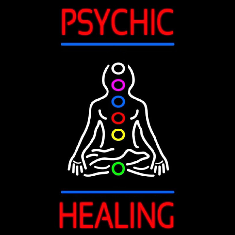 Psychic Health With Blue Line Neonreclame