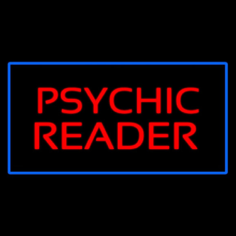 Psychic Reader Blue Rectangle Neonreclame