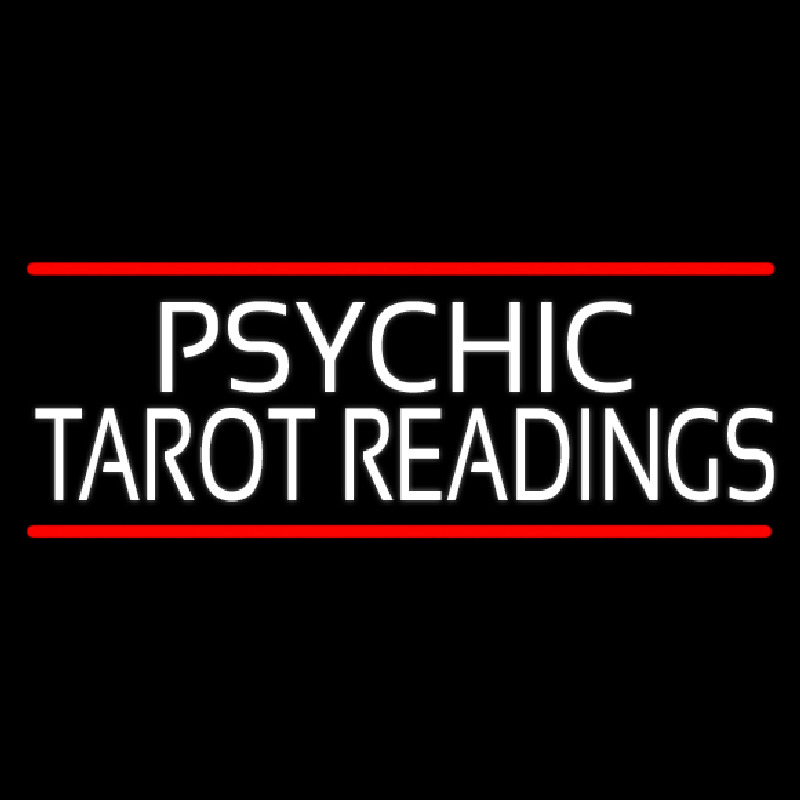 Psychic Tarot Readings Block With Red Line Neonreclame
