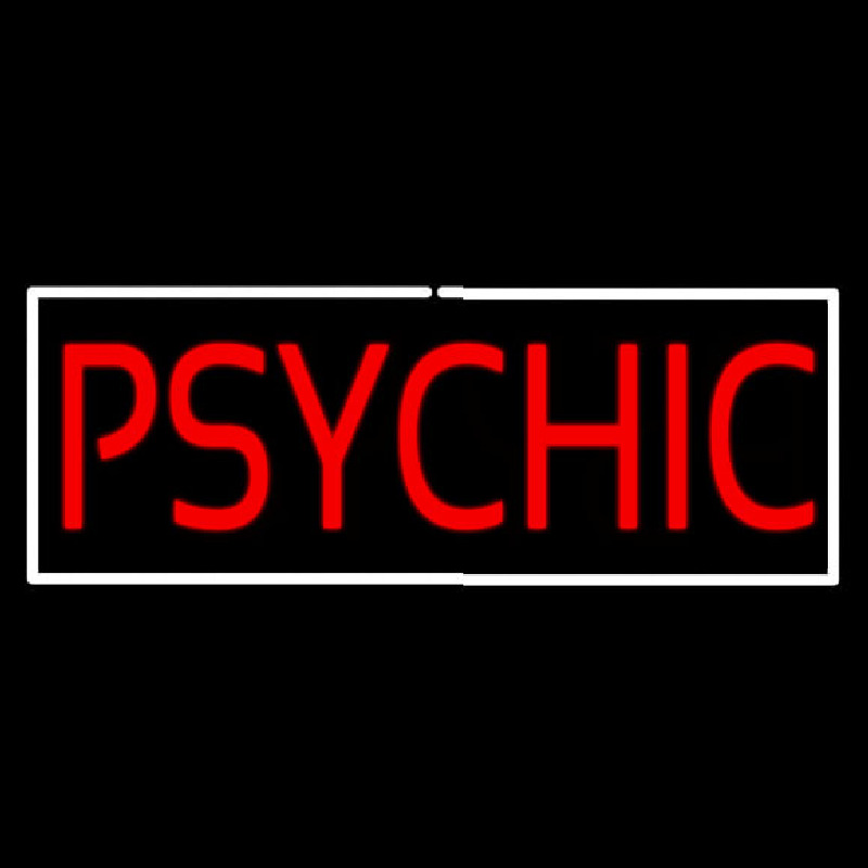 Psychic White Border Neonreclame