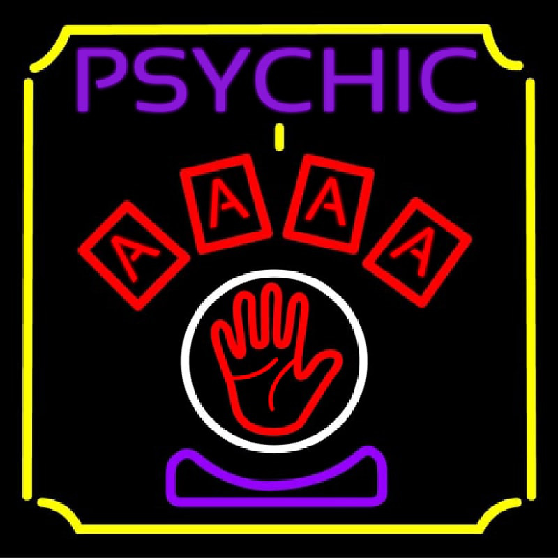 Psychic With Hand Neonreclame