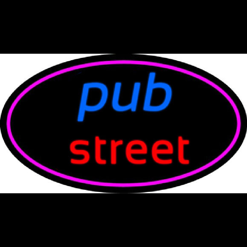Pub Street Oval With Pink Border Neonreclame