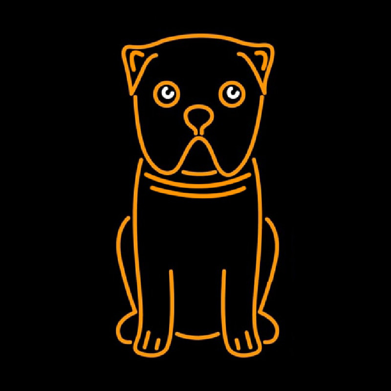 Pug Dog Cartoon Poster Neonreclame