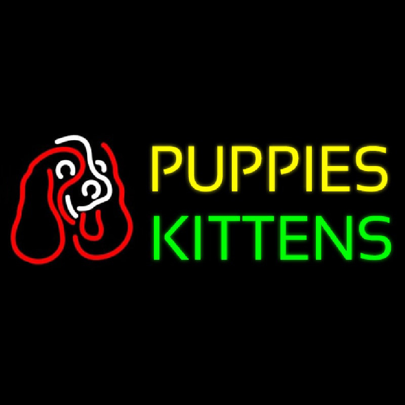 Puppies Kittens With Logo Neonreclame