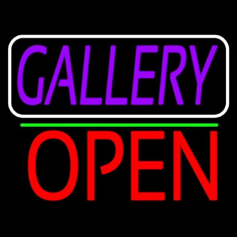 Purle Gallery With Open 1 Neonreclame