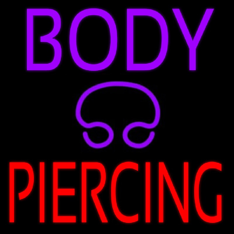 Purple Body Piercing Neonreclame