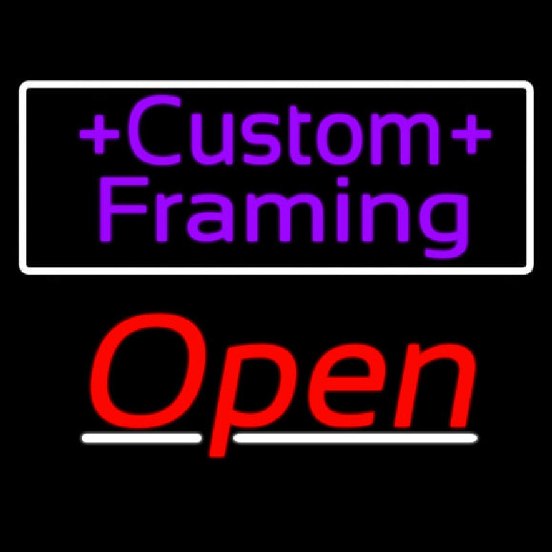 Purple Custom Framing With Open 3 Neonreclame