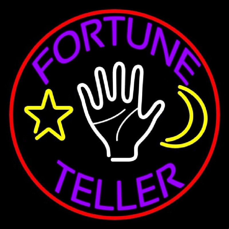 Purple Fortune Teller With Logo Neonreclame