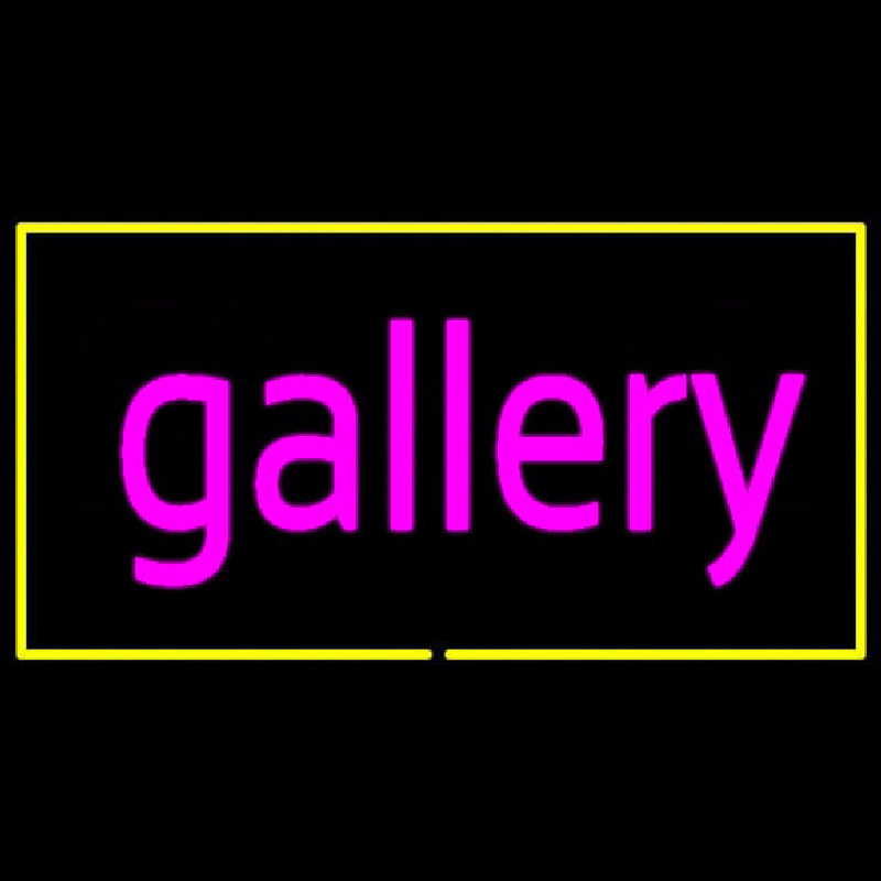 Purple Gallery Yellow Rectangle Neonreclame