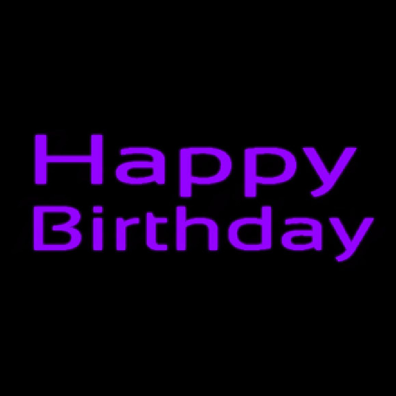 Purple Happy Birthday Neonreclame