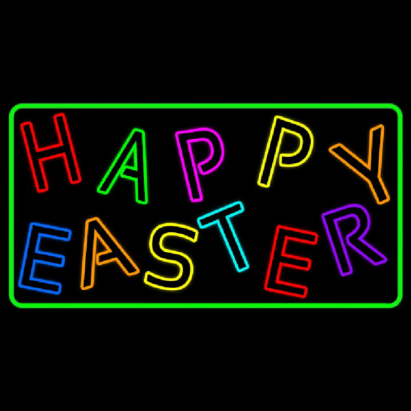 Purple Happy Easter 2 Neonreclame