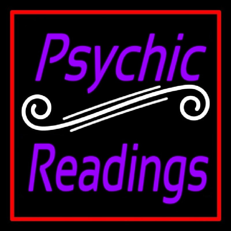 Purple Psychic Readings With Red Border Neonreclame