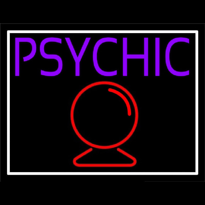 Purple Psychic With Crystal Neonreclame