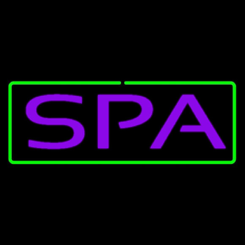 Purple Spa Green Border Neonreclame