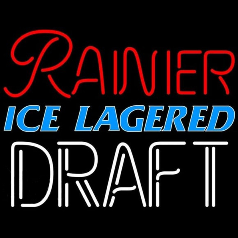 Rainier Ice Lagered Draft Beer Sign Neonreclame