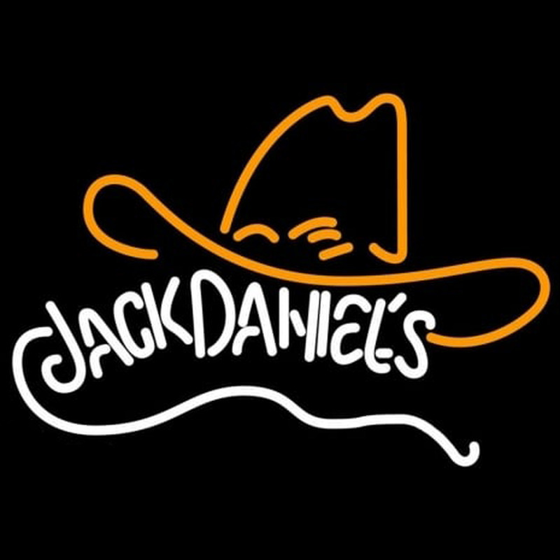 Rare Jack Daniels Whiskey Cowboy Hat Neonreclame