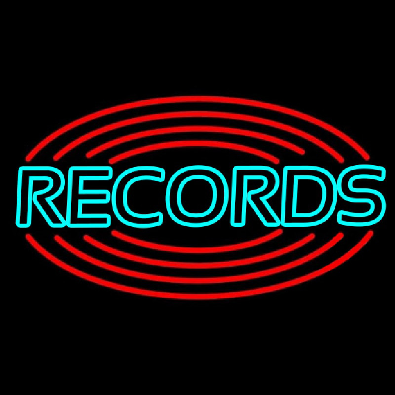 Records With Disc Neonreclame