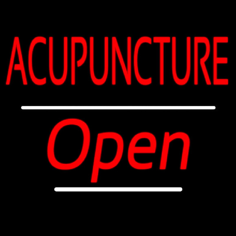 Red Acupuncture Open White Line Neonreclame