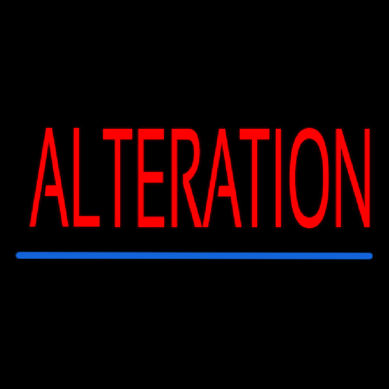 Red Alteration Blue Underline Neonreclame