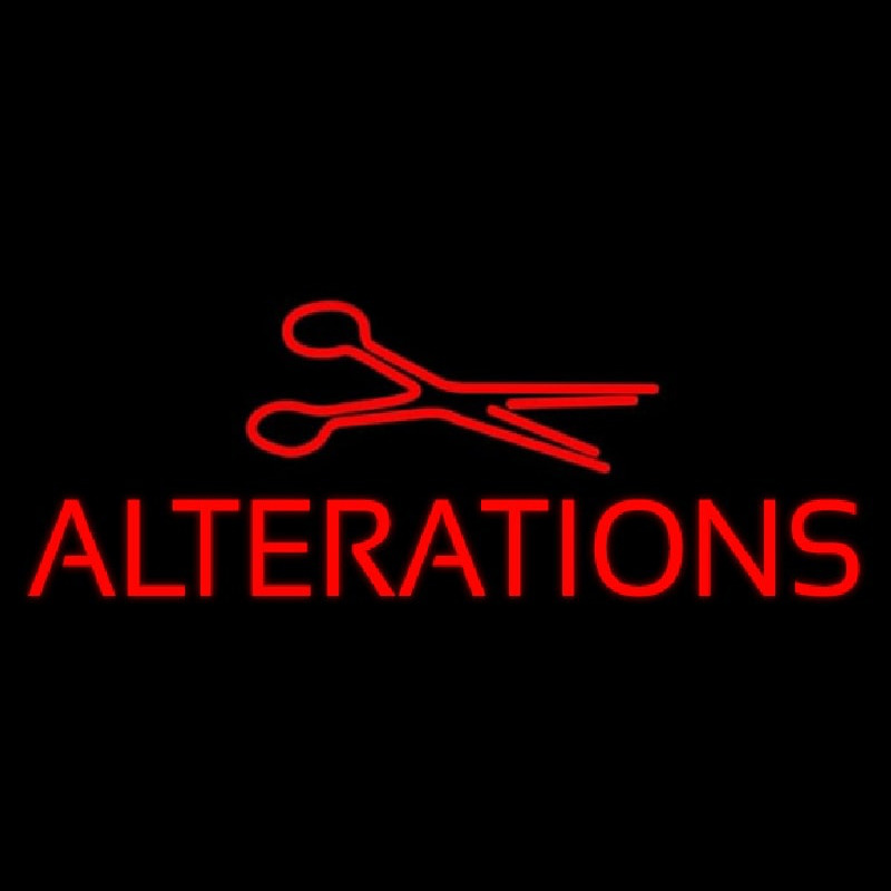 Red Alteration With Scissor Neonreclame