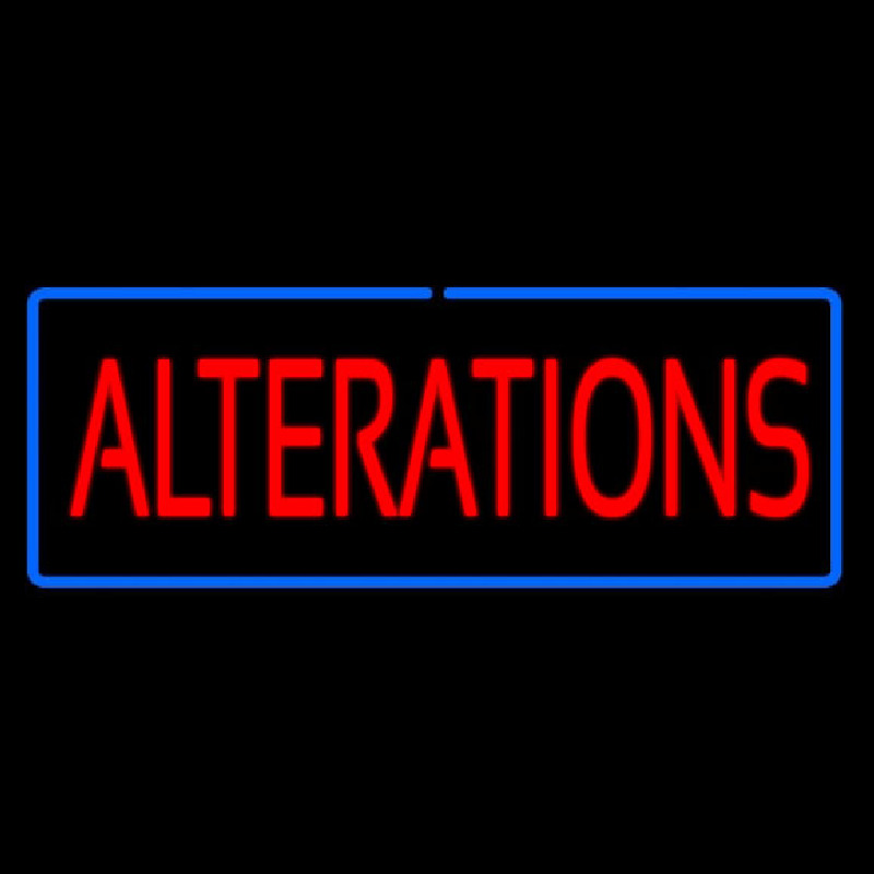 Red Alterations Blue Border Neonreclame