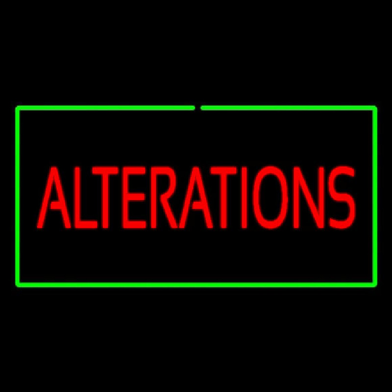 Red Alterations Green Border Neonreclame