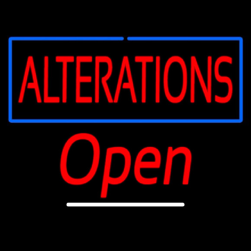 Red Alterations Open White Line Neonreclame