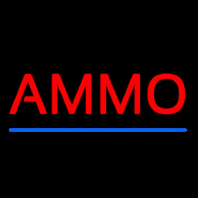 Red Ammo With Blue Line Neonreclame