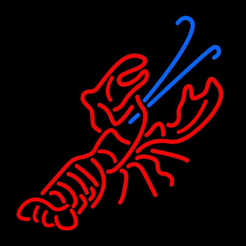 Red And Blue Lobster Logo Neonreclame
