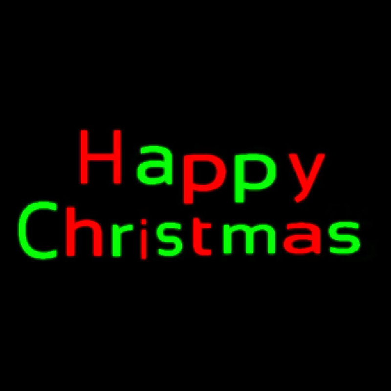 Red And Green Happy Christmas Neonreclame