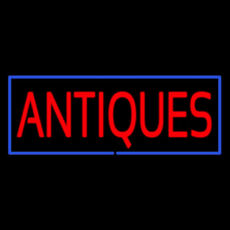 Red Antiques Blue Rectangle Neonreclame