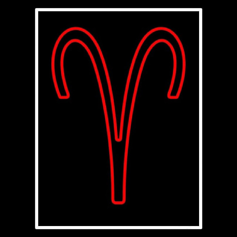 Red Aries White Border Neonreclame