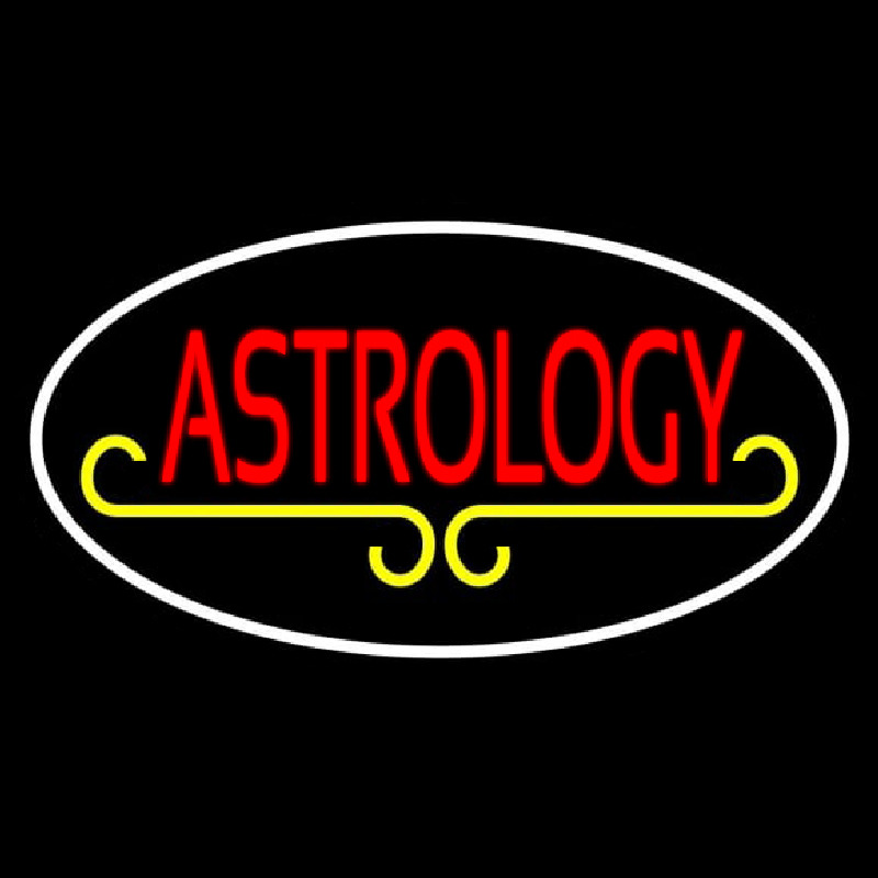 Red Astrology White Border Neonreclame