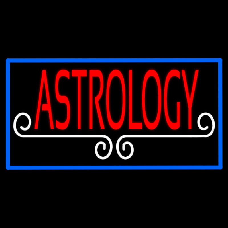 Red Astrology White Line Blue Border Neonreclame