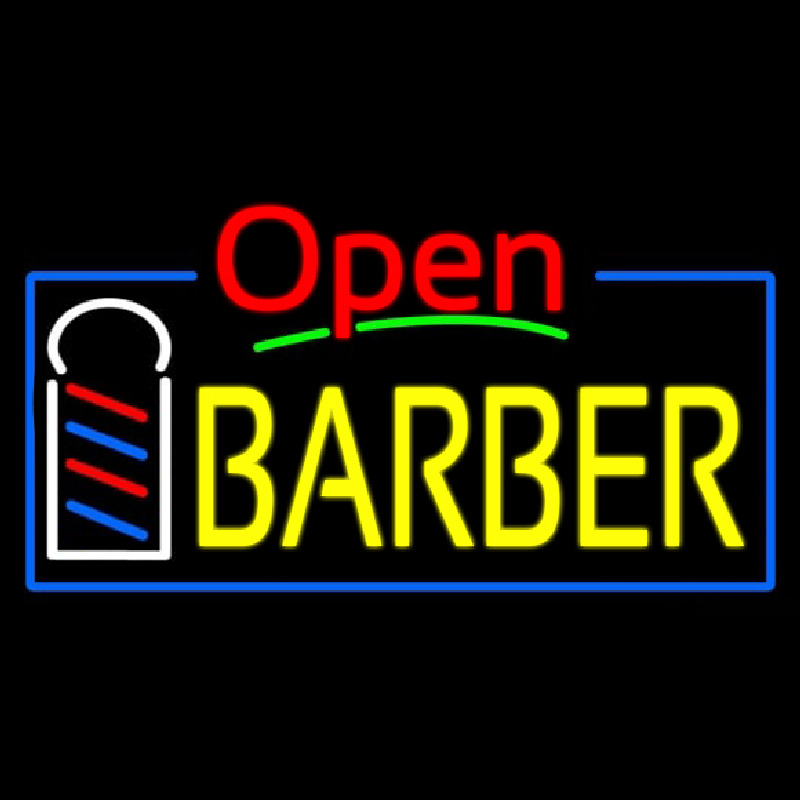 Red Barber Blue Lines Neonreclame